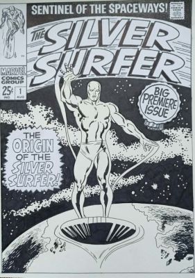 Angel Gabriele - 1 Original drawing - The Silver Surfer - Tribute John Buscema - 2012