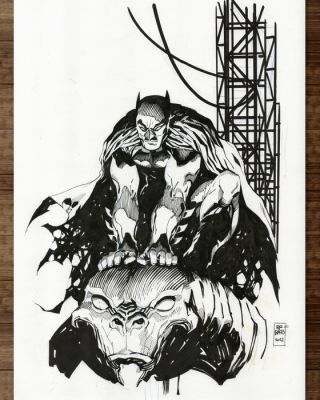 Ramon F. Bachs - Original drawing - Batman on Gargoyle - Hand Signed | Catawiki