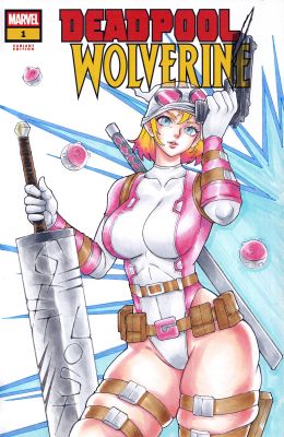 Art of Franklin Vincent Ouano - Gwenpool With DP and WOLVY