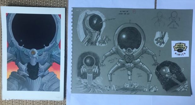 Torres, Daniel - 2 Original colour drawing - Roco Vargas - Robot-pantalla - 2003 | Catawiki