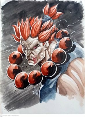 Vinz El Tabanaz - 1 Original colour drawing - Street Fighter - Akuma | Catawiki