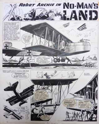 Kearon, Ted - 1 Original page - Archie de man van staal - Robot Archie In No Man’s Land - 1969 | Catawiki