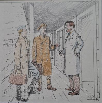 Juillard, André - 1 Original colour drawing - Blake & Mortimer - "La rencontre de Blake et Mortimer adultes" - 2014