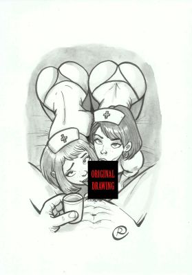 Erotic World | Original drawing- Nurses – sex | Origin Of Comics