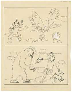 Tintin / L’île noire Dessin original pour un album… | Phoenix Auction