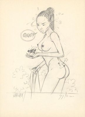 Warnauts Et Raives | Illustration originale, recherche pour un ex-libris en hommage à Peyo | Daniel Maghen