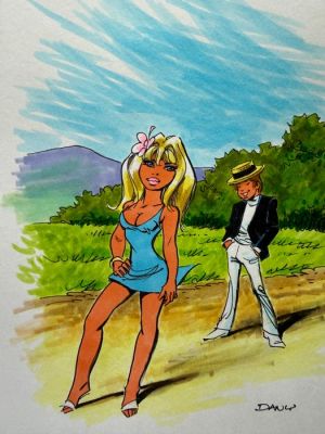 Dany (Henrotin, Daniel) - 1 Original colour drawing - Olivier Rameau - Olivier et Colombe | Catawiki