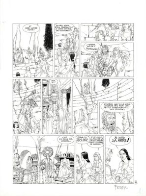 Ferry (Van Vosselen, Fernand) - 1 Original page - Les chroniques de Panchrysia T3 - Les Statues - 1997 | Catawiki