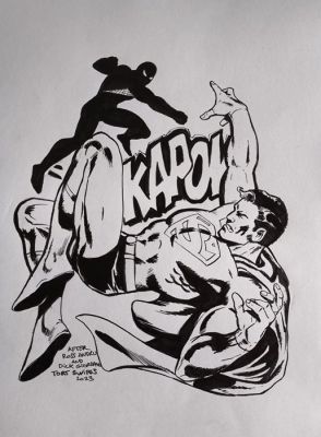 Tort Swipes - Original drawing - Superman & Spiderman | Catawiki
