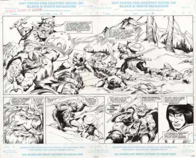 Buscema, John - SAVAGE SWORD OF CONAN (1974-95) #222 Double Page Spread | ComicConnect