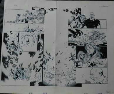 Coipel, Olivier (Bluelines) / Morales, Mark (Inks) | Double splash page  - Avengers vs X-Men  - (2012) | Catawiki