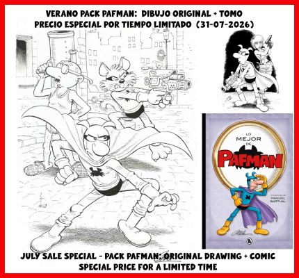 Joaquín Cera | Special: original drawing – Pafman action + Comic Lo mejor de Pafman (dedicated – Cera | Origin Of Comics