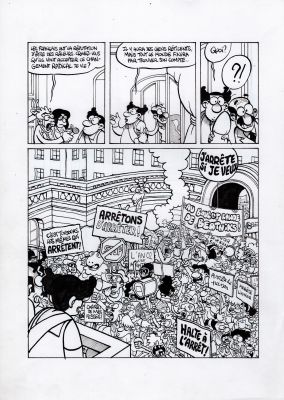 Fabrice Erre | Planche originale "Coluche président" (Fluide gla... | Les dessinateurs