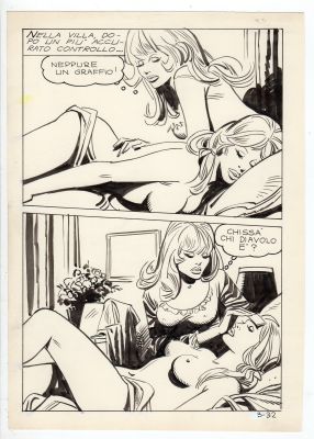 Ferdinando Tacconi | Tavola originale per Zip 17 ‘Avete visto Amalia Hopkins’. Cm. 18 x 25,5. Anno di esecuzione 1971. Pag. 32. | Art e Fumetto