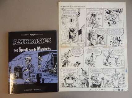 Brugman, Gideon | Originele pagina (p.43)  - Ambrosius  - Het Spook van de Murdocks + Luxe album & Ex-libris  - hc met linnen rug  - (1972/2014) | Catawiki