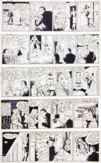 Dale Messick Brenda Starr Daily Comic Strip Original Art Group (Chicago Tribune, 1945). Brenda and Detective -