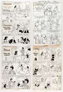 Al Hartley Archie Comics Joke Pages Original Art Group of 4 (Archie, 1969-1973). Here are four pages featuring - | Heritage
