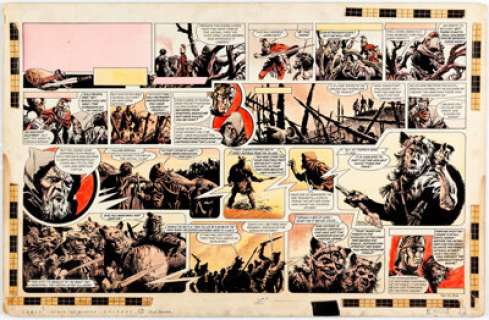 Frank Bellamy Eagle Magazine Vol-14 #22 "Heros the Spartan: Episode 13" Two-Page Spread Original Art - | Heritage