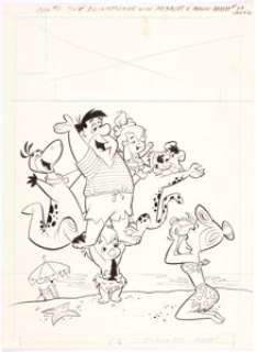 Harvey Eisenberg The Flintstones #29 Cover Original Art (Gold Key, 1965).  It’s a day at the beach for our - | Heritage