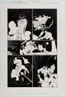 Carlo Barberi Justice League Unlimited #17 Page 13 Original Art (DC, 2006). This space fight includes Superman, -