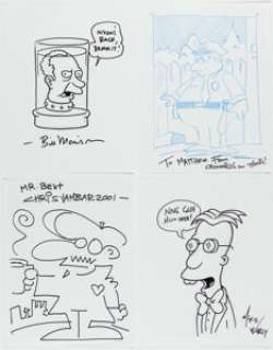 Bill Morrison, Mike Worley, and Others - Simpsons-Related and Other Illustrations Original Art Group of 4 (c. -