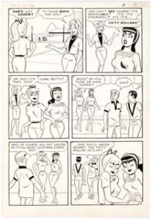 Pep Comics #178 Story Page 4 Original Art (Archie, 1965). Betty and Veronica are jealous of a new girl from - | Heritage