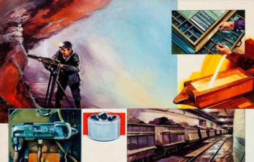 Gerry Wood Look and Learn #697 Center Page Spread Pages 20-21 Illustration Original Art dated 5-24-75 (IPC, -