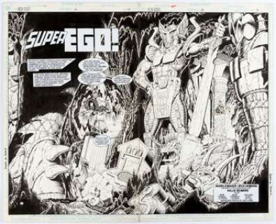 Rick Hoberg and Willie Blyberg New Gods #21 Double-Truck Splash Page Original Art (DC Comics, 1990). ... | Heritage