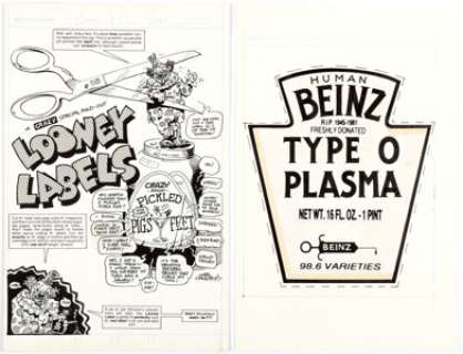 Gary Halgren Crazy Super Special #79 Inside Front Cover and Pull-Out Stickers Original Art Group of 5 (Marvel, 198... (Total: 5 Original Art) | Heritage