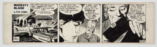 Jim Holdaway Modesty Blaise #1568 Daily Comic Strip Original Art (London Times Mirror, 1968).... | Heritage