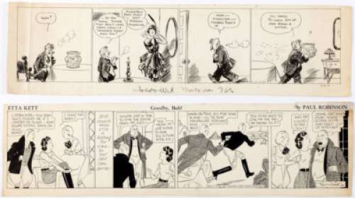 Paul Robinson and Charles A. Voight Etta Kett and Petey Daily Comic Strip Original Art Group of 2 (Cen... (Total: 2 Original Art)