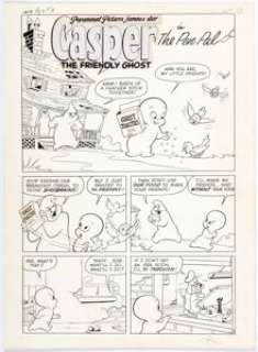 Harvey Artist Casper the Friendly Ghost #24 Complete 5-Page Story "The Pen Pal" Original Art (Harvey, 1954).... (Total: 5 Original Art) | Heritage