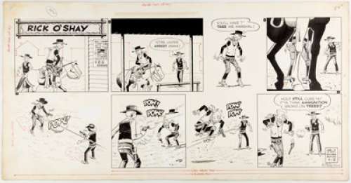 Stan Lynde Rick O’Shay Sunday Comic Strip Original Art dated 4-10-60 (News Syndicate Co. Inc., 1960).... | Heritage