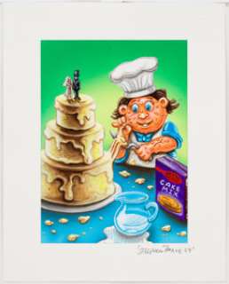 Strephon Taylor Garbage Pail Kids "Betty Popper" Card Painting Original Art (Topps, 2004)....
