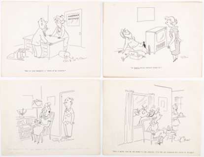 Cy Olson - Single Panel Gag Comic Strips Original Art Group of 100 (c. 1960s). ... (Total: 100 Original Art) | Heritage