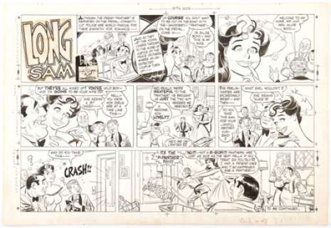 - Bob Lubbers Long Sam Sunday Comic Strip Original Art dated 5-1-55 (United Feature Syndicate, 1955)....