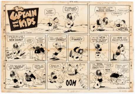  - John Dirks (as R. Dirks) The Captain and the Kids Sunday Comic Strip Original Art dated 5-26-68 and Inscribed to D...