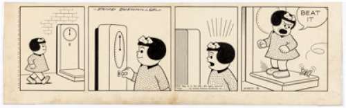 Ernie Bushmiller Nancy Daily Comic Strip Original Art dated 3-13-?? (United Feature Syndicate, 1950s). ... | Heritage