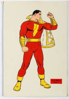 C.C. Beck Captain Marvel SHAZAM! Full-Figure Portrait Original Art (1977).... | Heritage