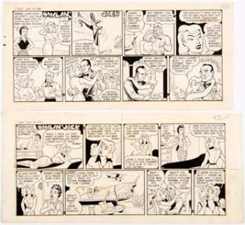  - Zack Mosley Smilin‘ Jack Sunday Comic Strip Original Art Group of 2 (News Syndicate Co. Inc., 1958)... (Total: 2 Original Art)