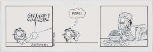Jim Davis Garfield Daily Comic Strip Original Art dated 8-1-07 (2007)... | Heritage