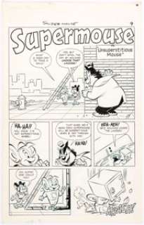 Pines Artist Supermouse #40 Complete 10-Page Story "Unsuperstitious Mouse" Original Art (Pines, 1957).... (Total: 10 Original Art) | Heritage