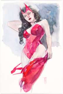 Alex Maleev - Scarlet Witch Painting Original Art (2009).... | Heritage