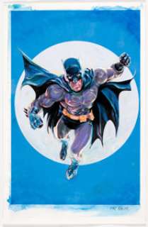Kyle Baker - Batman Painting Original Art (c. 2019). Beautiful painting of a Batman ready to strike by artist Kyle - | Heritage