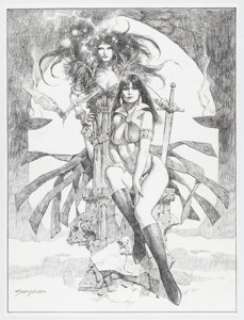 Sanjulian (Manuel Perez Clemente) Vampirella and Magdalene Preliminary Illustration Original Art (undated). ... | Heritage