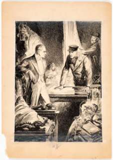 John R. Flanagan Collier’s 5-12-34 "The Trail of Fu Manchu" Part 5 Illustration Original Art (Crowell Publishing C... | Heritage