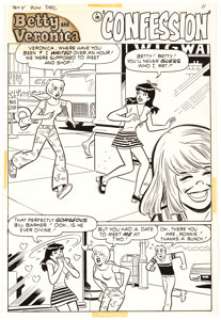 Dan DeCarlo and Jim DeCarlo Archie’s Girls Betty and Veronica #204 Complete 5-Page Story "Confession" - | Heritage
