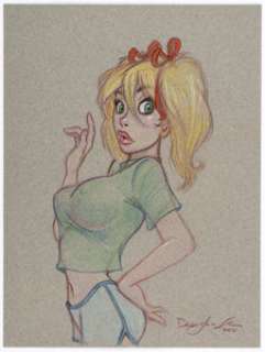 Dean Yeagle - Mandy Illustration Original Art (2012). Beautiful drawing of Yeagle‘s signature pin-up who has been -