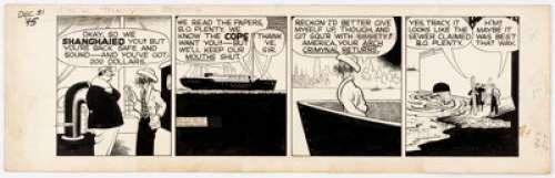 Chester Gould Dick Tracy Daily Comic Strip Original Art dated 12-31-45 (Chicago Tribune Syndicate, 1945). B.O. - | Heritage