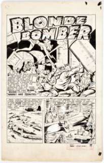 Jill Elgin Green Hornet #27 Complete 8-Page Story Blonde Bomber Original Art (Harvey, 1945). The beautiful Blonde -